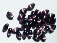 30 6x4mm Amethyst Fiber Optic Oval Beads